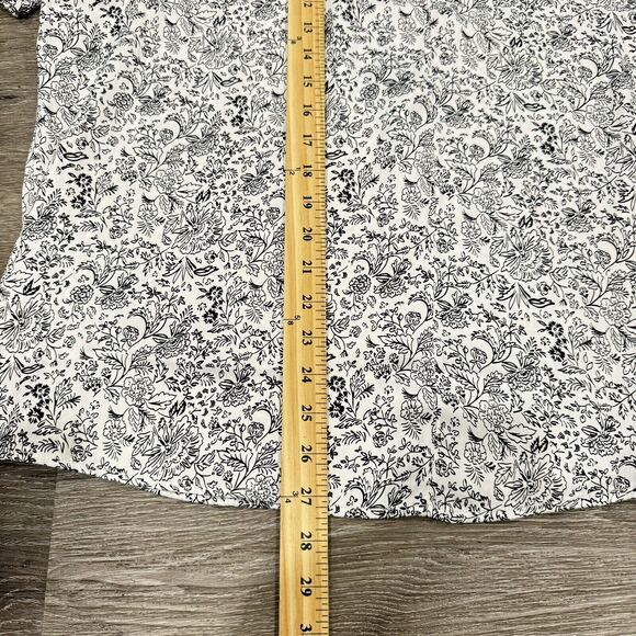 Lane Bryant Puff Sleeve Blouse Size 20 White Single Button Keyhole Closure Femme - Picture 6 of 11